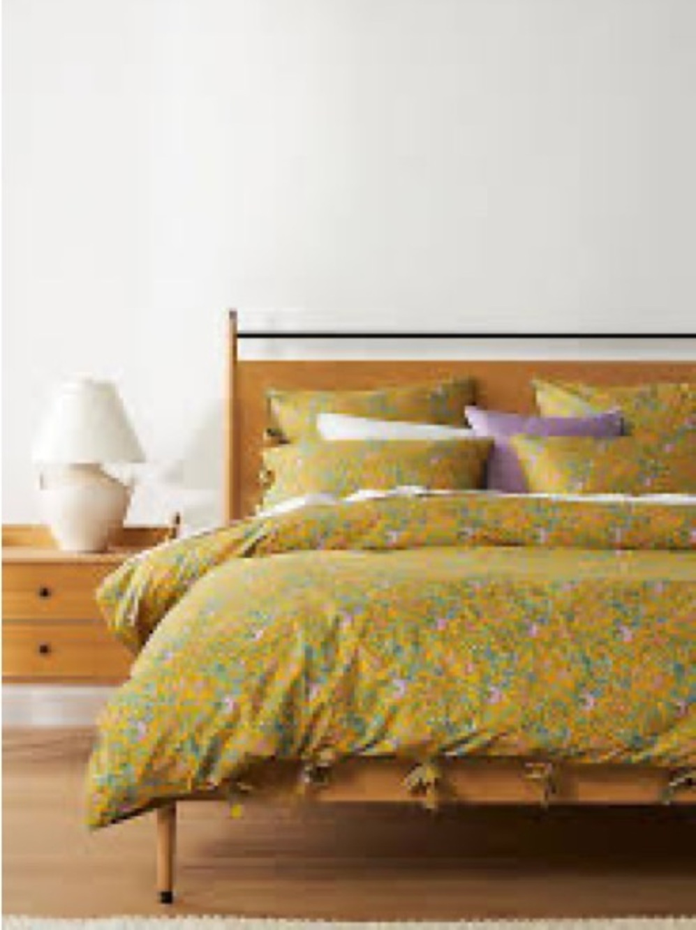 Anthropologie Yellow Floral Twin‎ Duvet Cover and Two pillowcases